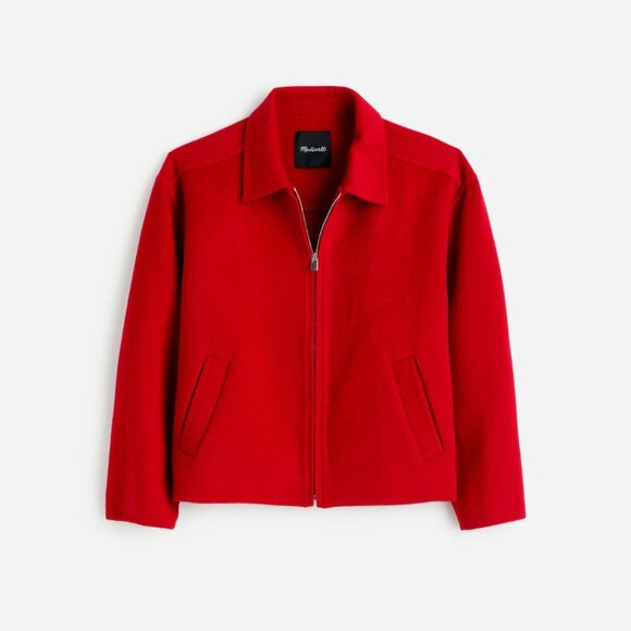 NWT Madewell Double-Faced Rounded-Sleeve Wool Blend Red Cherry Coat Jacket Med - Picture 5 of 16